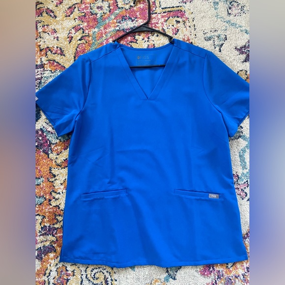 FIGS royal blue scrub top